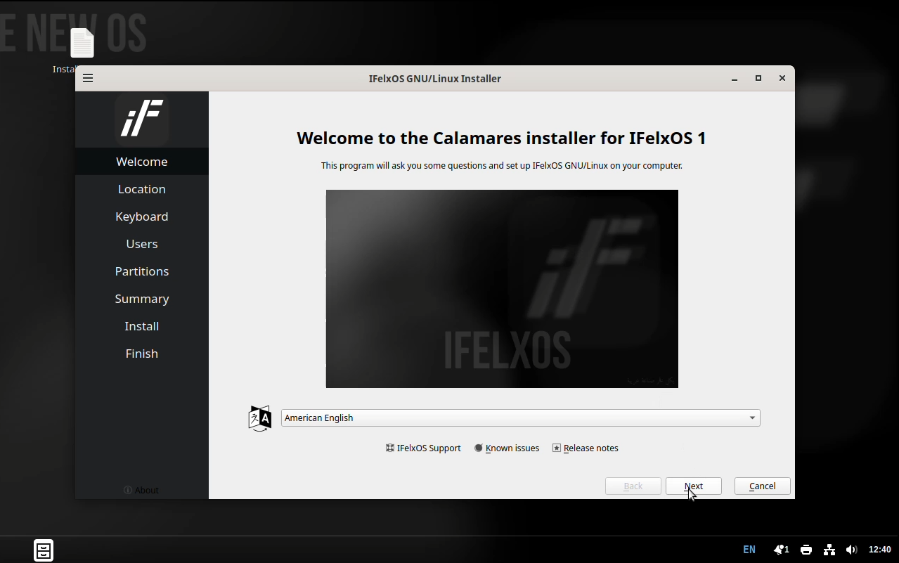 IFelxOS Install Progress