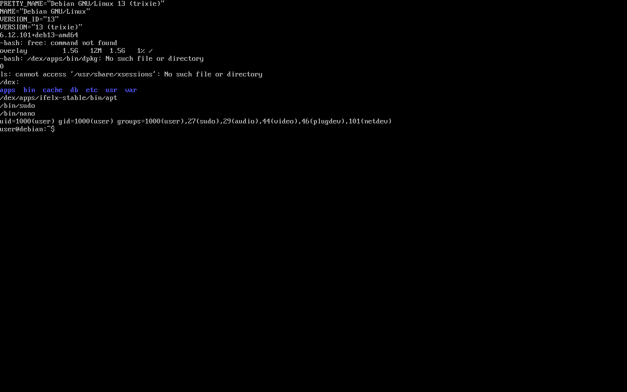IFOS2 console after start, with system details