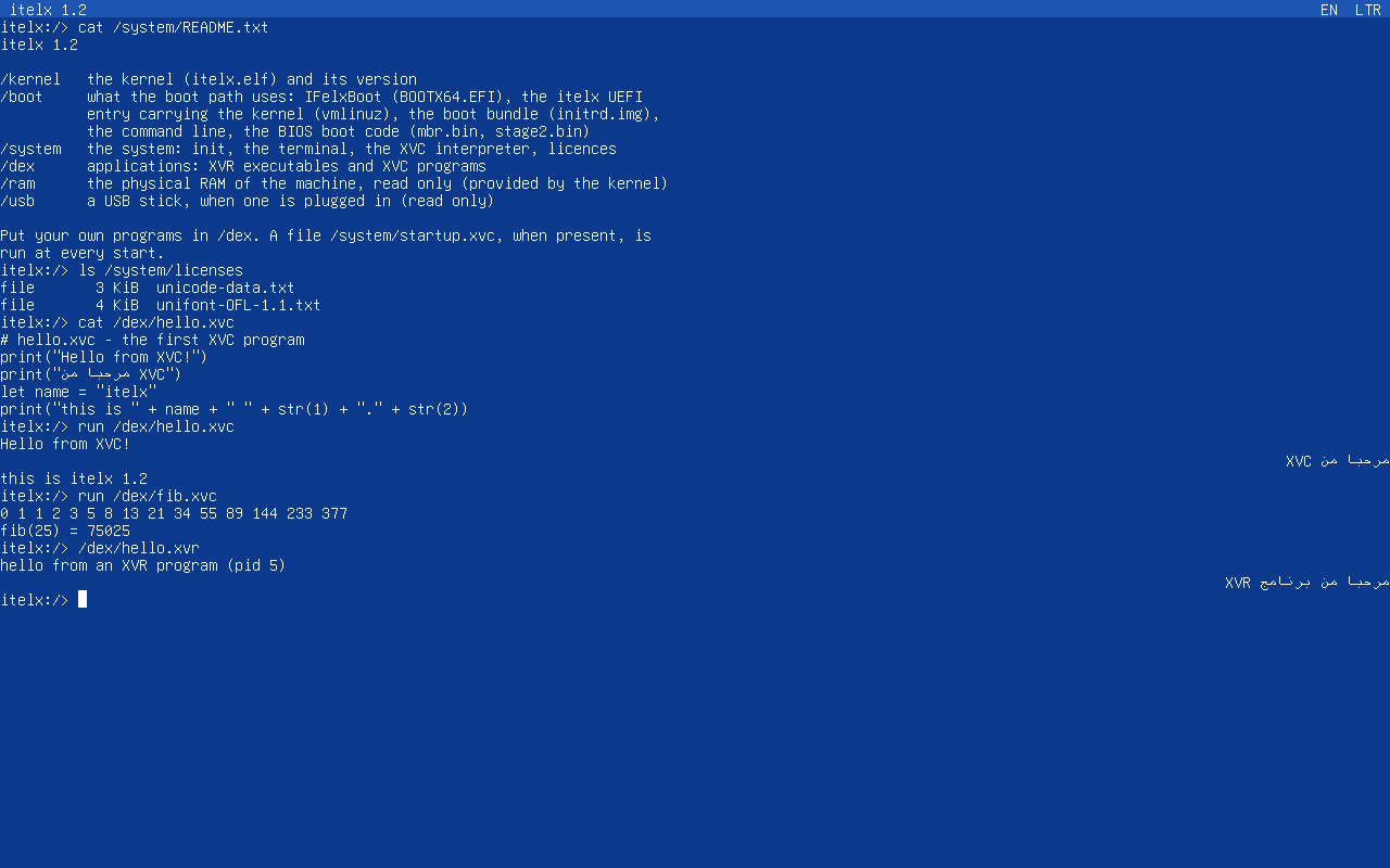Running XVC and XVR programs on itelxOS