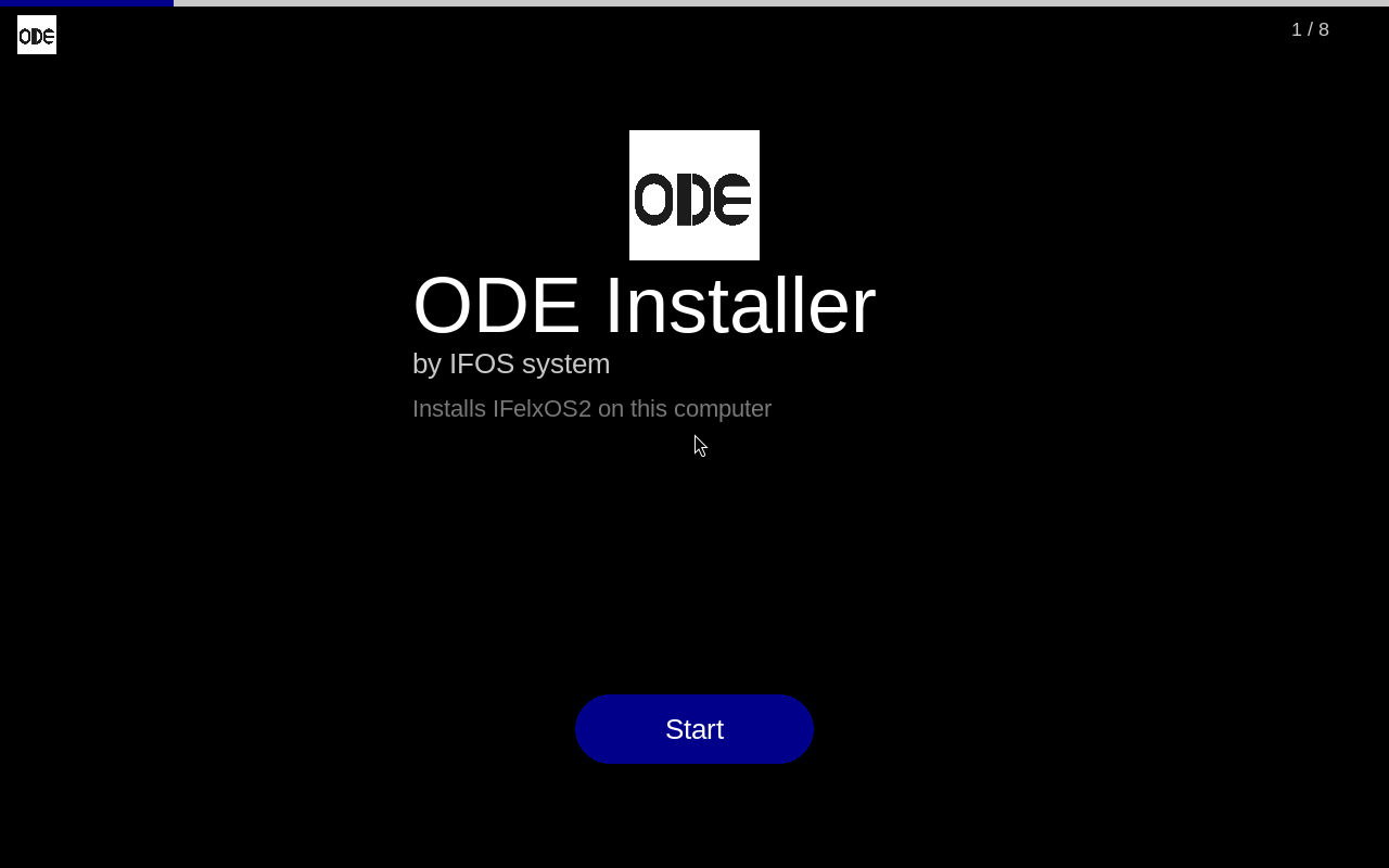 ODE welcome page